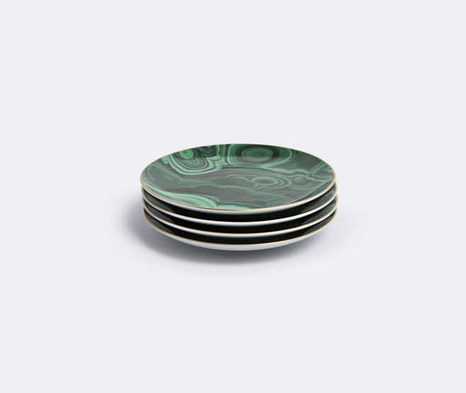 L'Objet 'Malachite' canap&eacute; plate, set of four MULTICOLOUR LOBJ15MAL978GRN