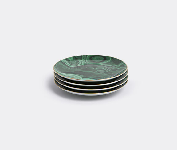 L'Objet Malachite Canape Plate (Set Of 4) Green, Gold ${masterID} 2