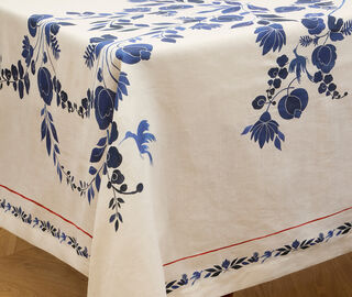 La DoubleJ 'Wildbird' tablecloth, medium, blue BLUE LADJ25MED116MUL