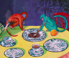 Gucci 'Herbarium' salad/dessert plate, set of two, green MULTICOLOUR GUCC18HER551GRN