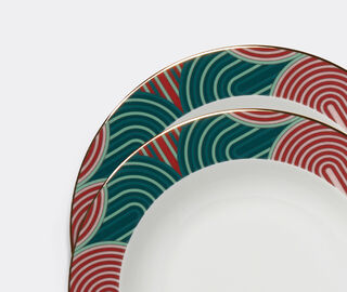 La DoubleJ 'Slinky Verde' soup plate, set of two GREEN LADJ24SOU614GRN
