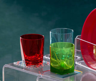 VESTA 'Short' tumbler glass, set of six, multicolor MULTICOLOUR VEST25SET196MUL
