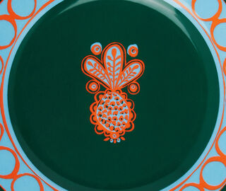 La DoubleJ 'Pineapple Arancio' dessert plates, set of two ORANGE LADJ20DES189MUL