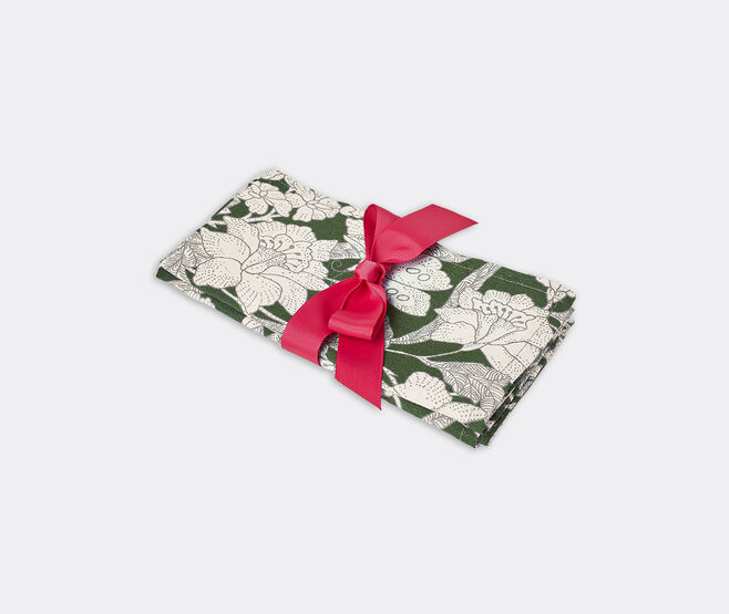 La DoubleJ 'Lilium Avorio' large napkin, set of two GREEN LADJ22LAR529MUL