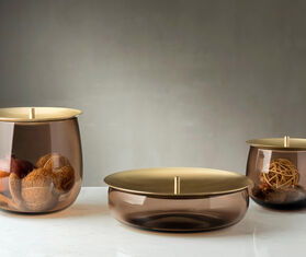 Nude 'Beret' storage box, medium, caramel COPPER NUDE20BER409BRW