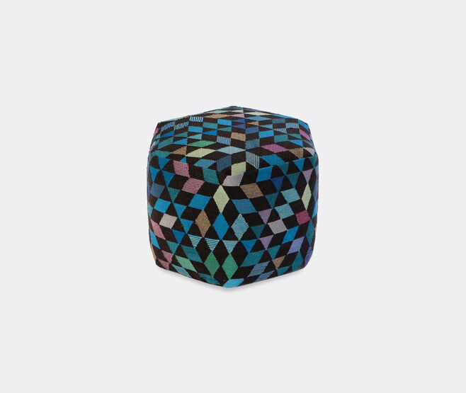 Golran 1898 'Diamond' medallion blue green tall pouf BLUE GOLR15DIA733BLU
