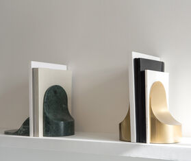 XLBoom 'Emoji' bookends, green marble GREEN XLBO20EMO575GRN
