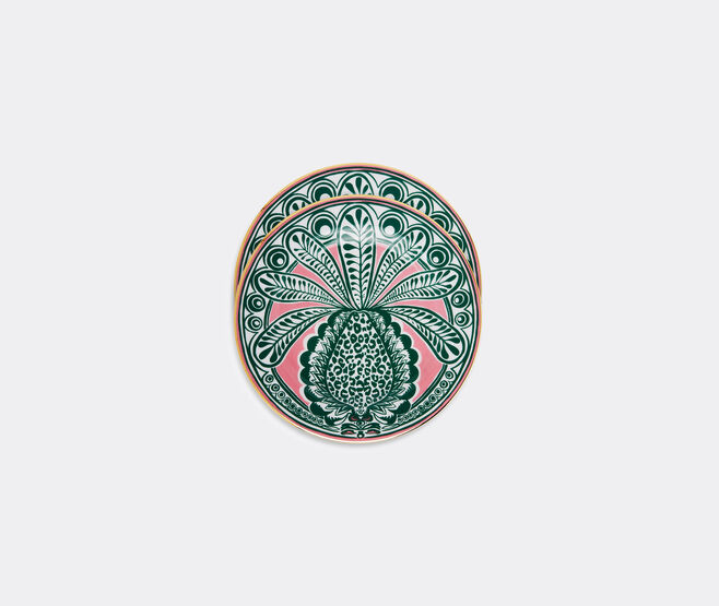La DoubleJ 'Big Pineapple Fuxia' dessert plates, set of two MULTICOLOUR LADJ20DES202MUL