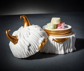 L&#39;Objet &#39;Lynda&#39; box with set of four plates, white WHITE LOBJ19LYN394WHI