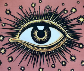 Les-Ottomans &#39;Eye&#39; dinner plate, pink MULTICOLOUR OTTO24ROS839MUL