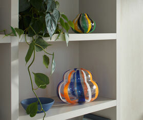 LSA International &#39;Folk&#39; vase, blue, orange and white MULTICOLOUR LSAI23FOL853MUL