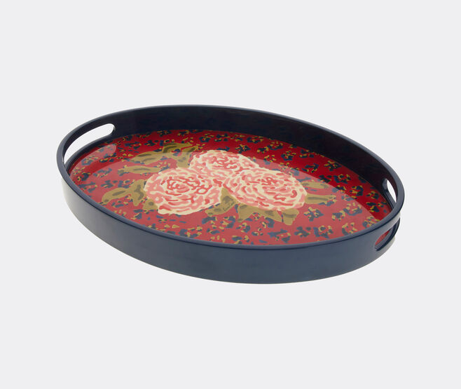 Lisa Corti 'Leopard Flower' tray, red multicolor RED LICO24TRA679RED