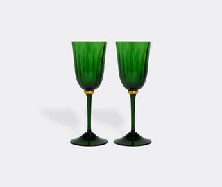 La DoubleJ 'Rainbow' wine glass, set of two, green GREEN LADJ23WIN694GRN