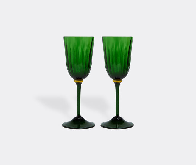 La DoubleJ 'Rainbow' wine glass, set of two, green GREEN LADJ23WIN694GRN
