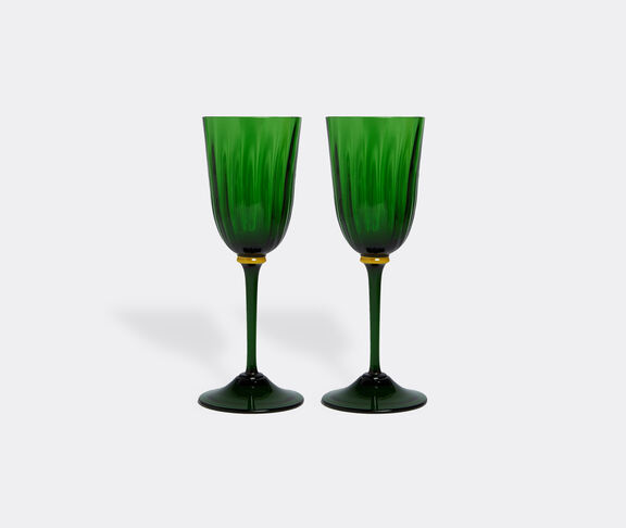La DoubleJ 'Rainbow' wine glass, set of two, green undefined ${masterID}