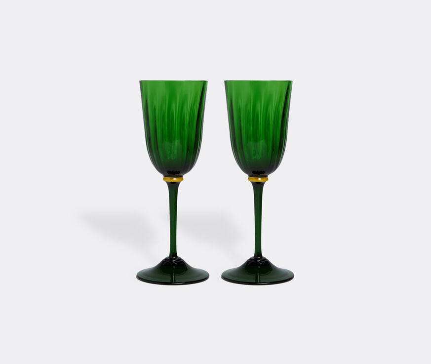 La DoubleJ 'Rainbow' wine glass, set of two, green GREEN LADJ23WIN694GRN
