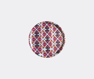 Les-Ottomans 'Ikat' wooden tray, pink and orange MULTICOLOUR OTTO20IKA283MUL