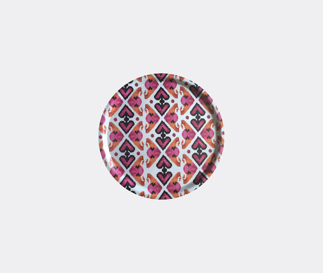 Les-Ottomans 'Ikat' wooden tray, pink and orange MULTICOLOUR OTTO20IKA283MUL