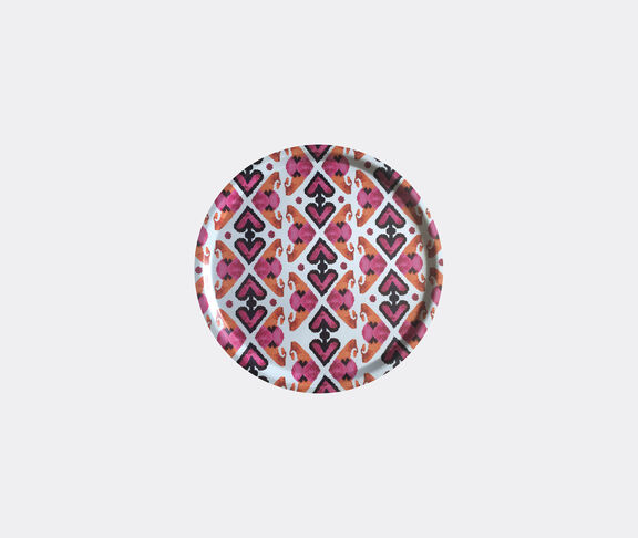 Les-Ottomans 'Ikat' wooden tray, pink and orange undefined ${masterID}