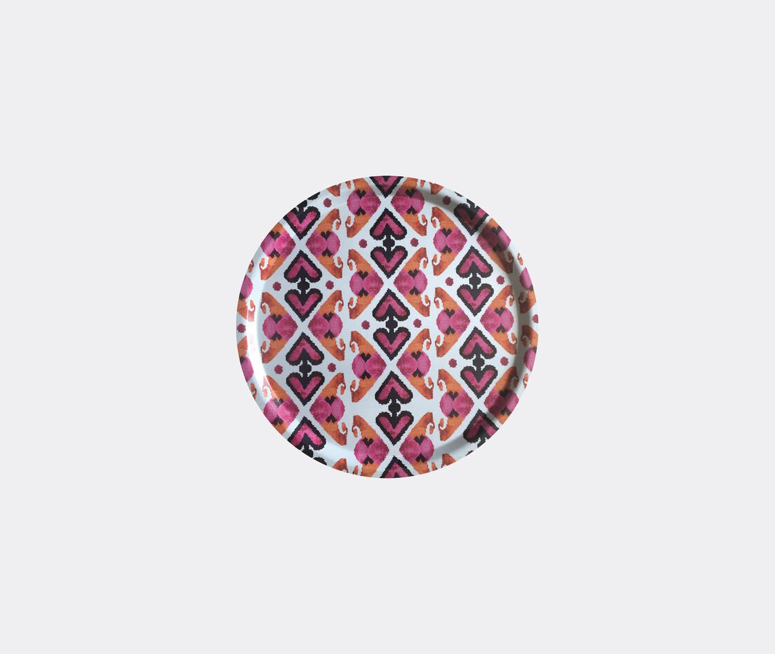 Les-ottomans Ikat Wooden Tray In Multicolor