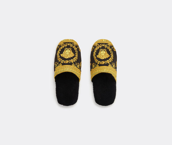 Versace 'I Love Baroque' slippers, black  VERS22SLI686BLK