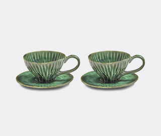 Serax 'Verde Lanza' cappuccino cup and saucer, set of two, green GREEN SERA26CAP787GRN