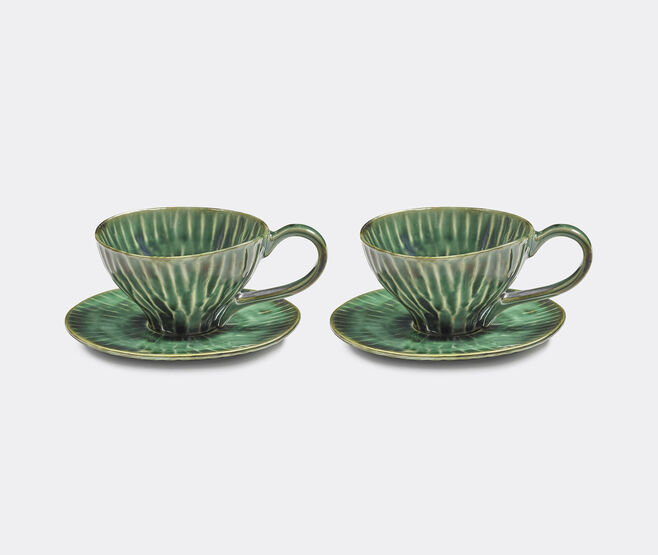 Serax 'Verde Lanza' cappuccino cup and saucer, set of two, green GREEN SERA26CAP787GRN