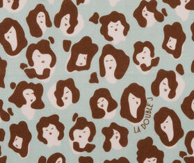 La DoubleJ &#39;Lady Leopard Acqua&#39; large napkins, set of two MULTICOLOUR LADJ22LAR399MUL