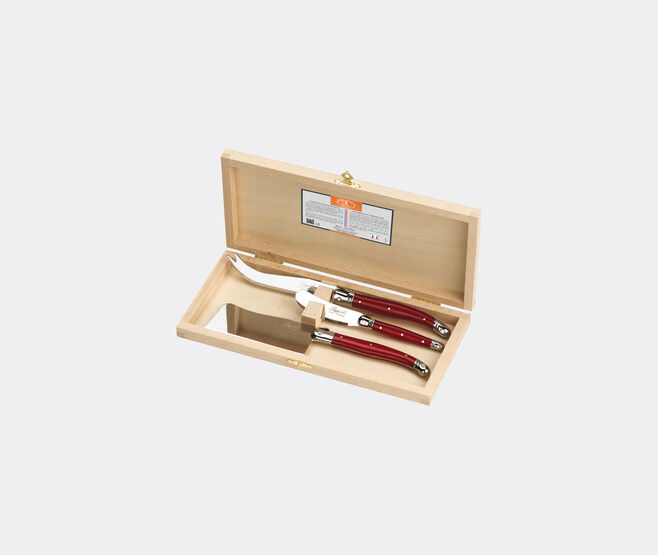 Jean Dubost Laguiole 'Premium' cheese knife set, three pieces, red RED JEDL24CHE035RED