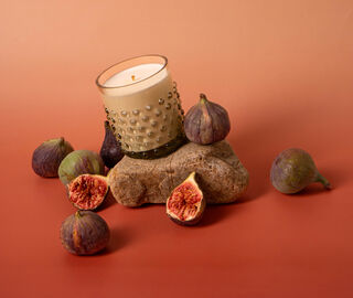 KLIMCHI 'Hobnail' candle, Vanilla fig, olive green OLIVE KLIM25VAN098OLI