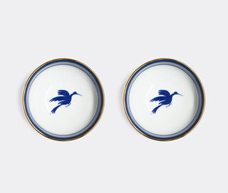 La DoubleJ 'Wildbird' snack bowl, set of two, blue BLUE LADJ25SNA607MUL