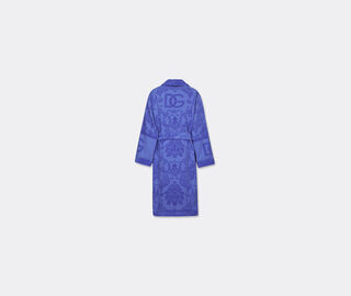Dolce&amp;Gabbana Casa Jacquard bathrobe with D&amp;G logo, blue BLUE DGCA25BLU650BLU