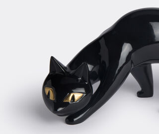 KPM Berlin 'Sneaking Cat' BLACK KPM118SNE316WHI