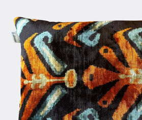 Les-Ottomans Velvet cushion, orange and navy MULTICOLOUR OTTO25SIL804MUL