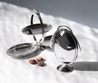 Alessi 'Anna Gong' folding cake stand SILVER ALES20ALZ767SIL