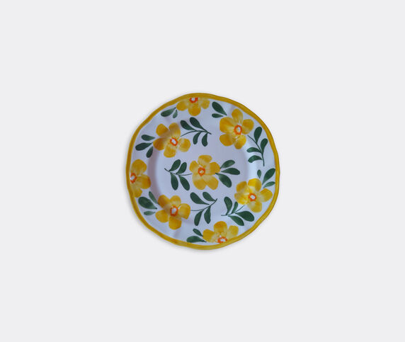 Les-Ottomans Hand painted ceramic plate, yellow multicolor OTTO23HAN279MUL