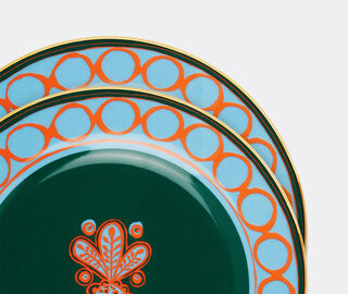 La DoubleJ 'Pineapple Arancio' dessert plates, set of two ORANGE LADJ20DES189MUL