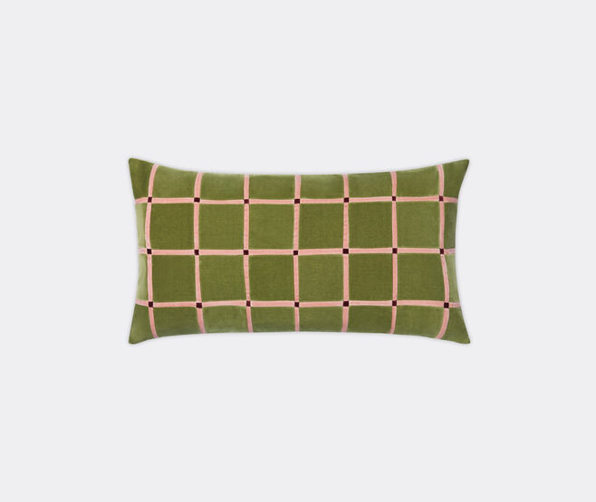 Christina Lundsteen 'Athena' cushion, leaves, pale rose and wine MULTICOLOUR CHLU25ATH156MUL