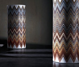 Missoni 'Zig Zag Jarris' high vase, beige MULTICOLOUR MIHO22ZIG477MUL