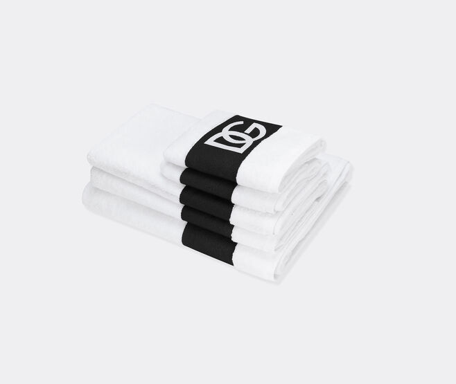 Dolce&Gabbana Casa Jacquard towels with D&G logo, set of five, black and white MULTICOLOUR DGCA25SET918MUL