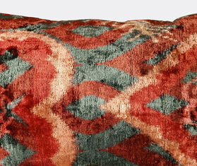 Les-Ottomans Silk velvet cushion, red, blue and pink MULTICOLOUR OTTO25SIL190MUL