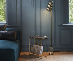 AYTM 'Sino' magazine holder gold, brown marble top GOLD AYTM22SIN804MUL