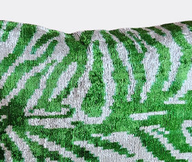 Les-Ottomans Velvet cushion, green and white MULTICOLOUR OTTO23VEL667MUL