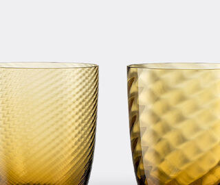 NasonMoretti 'Idra' water glass, set of six, amber AMBER NAMO22WAT819AMB