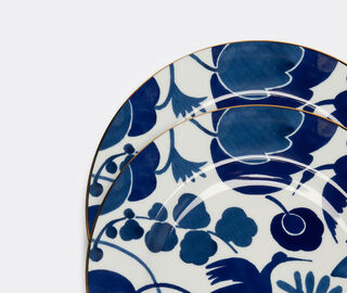 La DoubleJ 'Wildbird' dinner plate, set of two BLUE LADJ24DIN663BLU