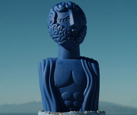 Seletti &#39;Magna Graecia, Man&#39; terracotta bust, cobalt blue BLUE SELE25TER058BLU