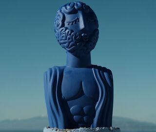 Seletti 'Magna Graecia, Man' terracotta bust, cobalt blue BLUE SELE25TER058BLU