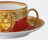 Rosenthal 'Medusa Amplified' teacup and saucer, golden coin multicolour ROSE22MED208GOL