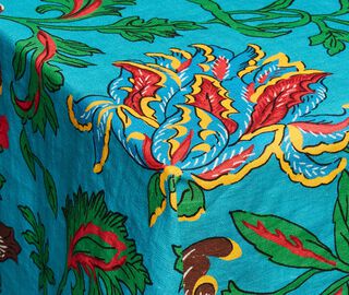La DoubleJ 'Dragon Flower' tablecloth, large, turquoise TURQUOISE LADJ23LAR225MUL