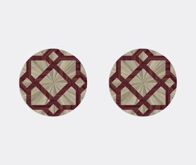 HestiaLiving 'Arabesque' round tablemat, set of two, prune MULTICOLOUR HELI25ARA203RED